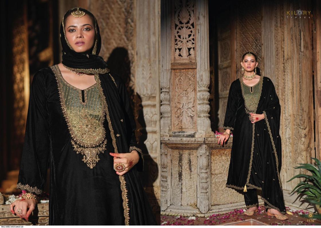 kilory trends silsila readymade corduroy velvet winter stylish big size 3pcs dress