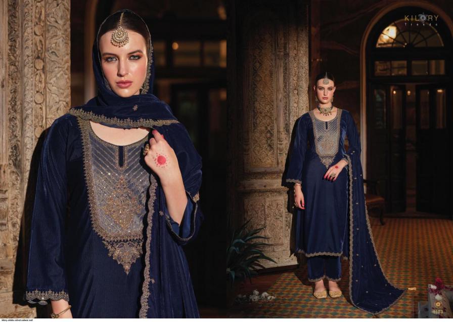 kilory trends silsila readymade corduroy velvet winter stylish big size 3pcs dress