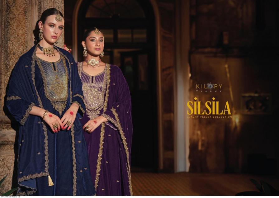 kilory trends silsila readymade corduroy velvet winter stylish big size 3pcs dress