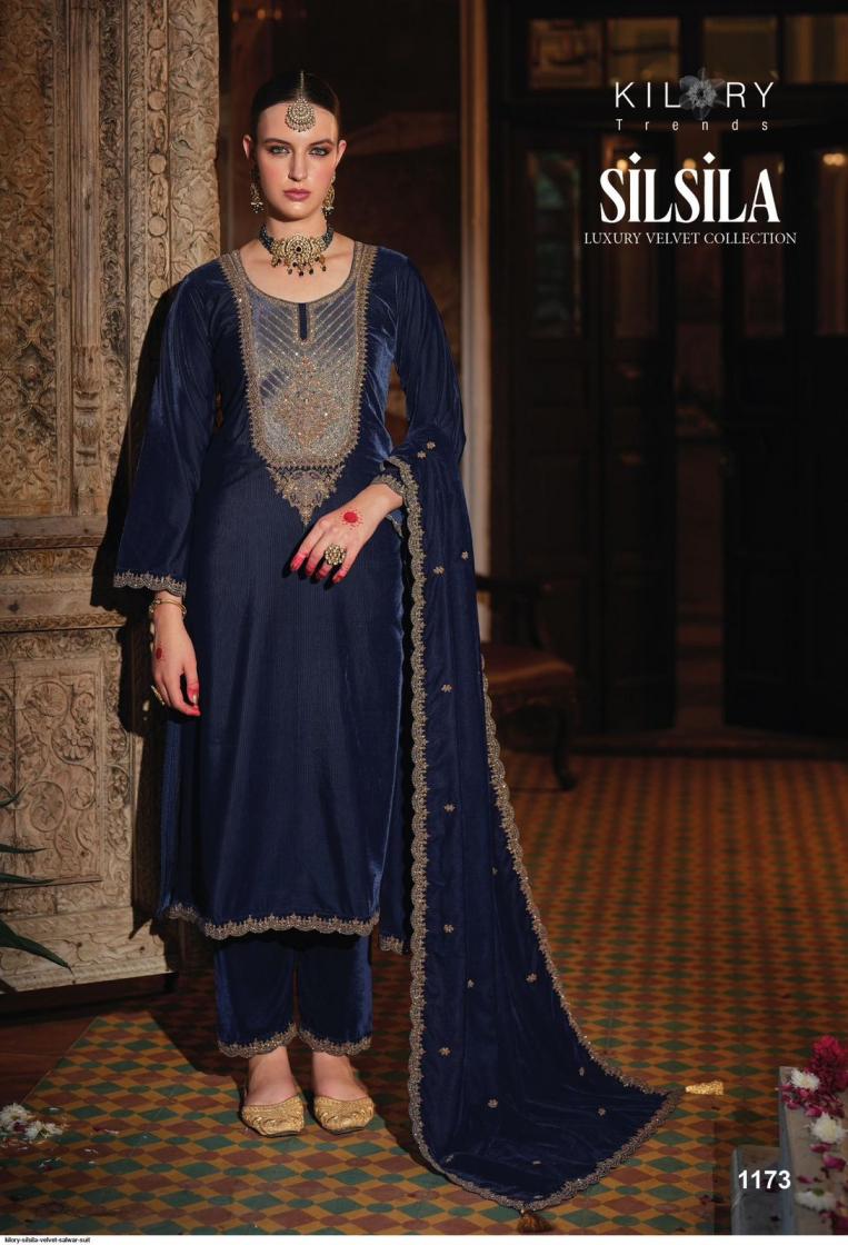 kilory trends silsila readymade corduroy velvet winter stylish big size 3pcs dress