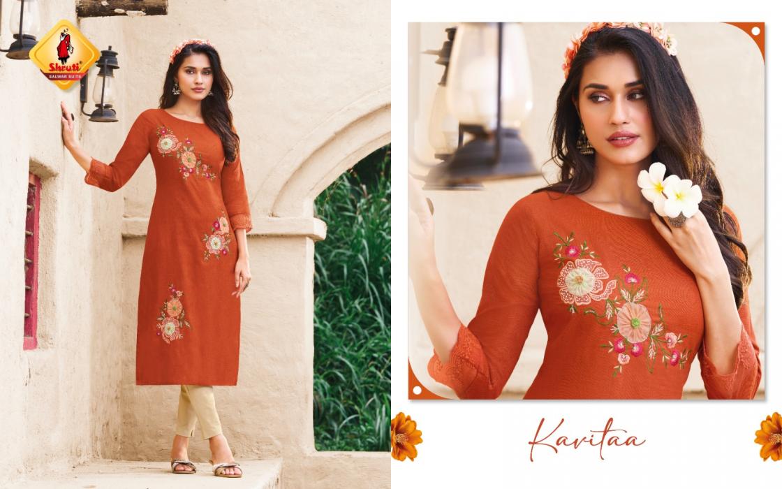 kkashish vol 36 by shruti suit linen fully stitch unique big size long kurti for girls 