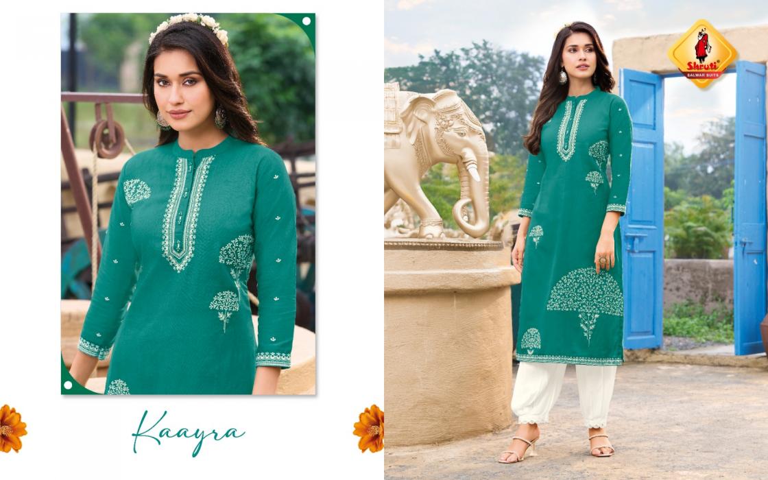 kkashish vol 36 by shruti suit linen fully stitch unique big size long kurti for girls 