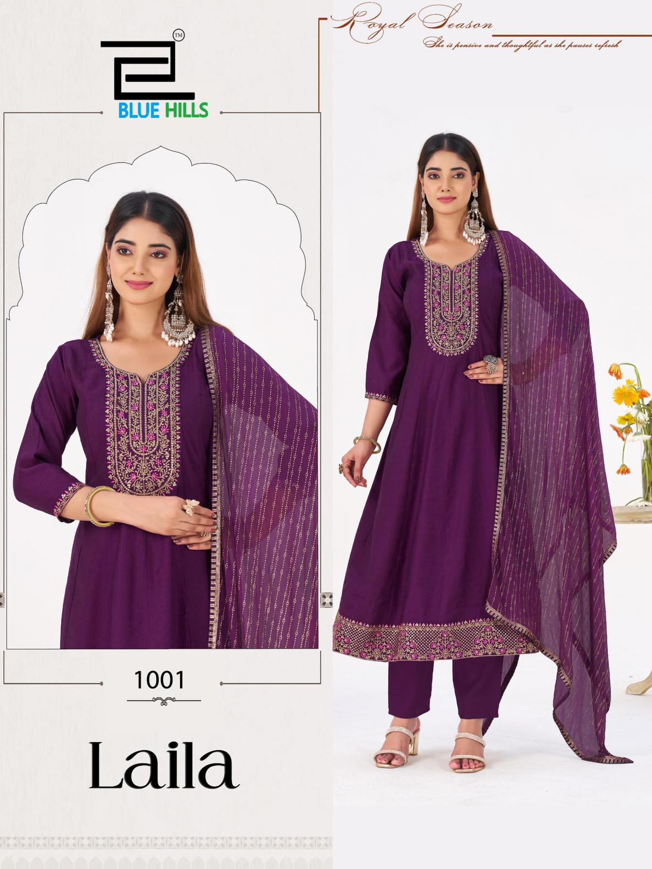 laila by blue hills berlin silk fully stitch big size modern suit for womens 