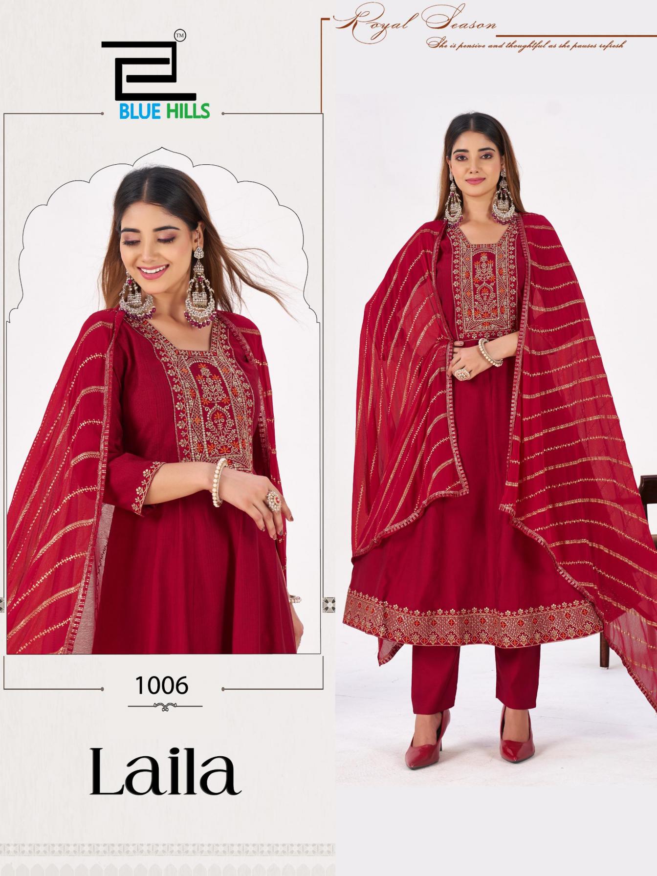 laila by blue hills berlin silk fully stitch big size modern suit for womens 