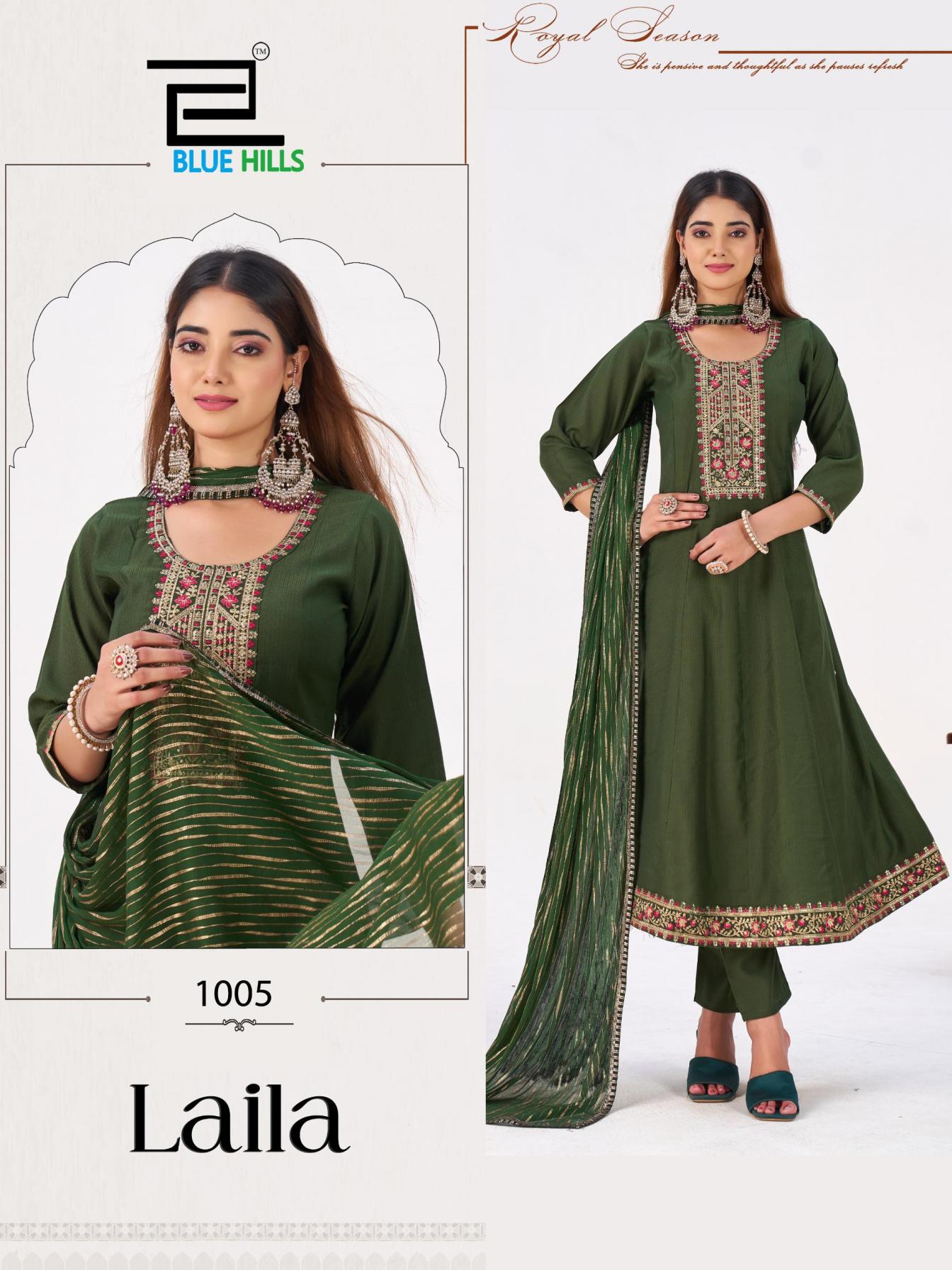laila by blue hills berlin silk fully stitch big size modern suit for womens 