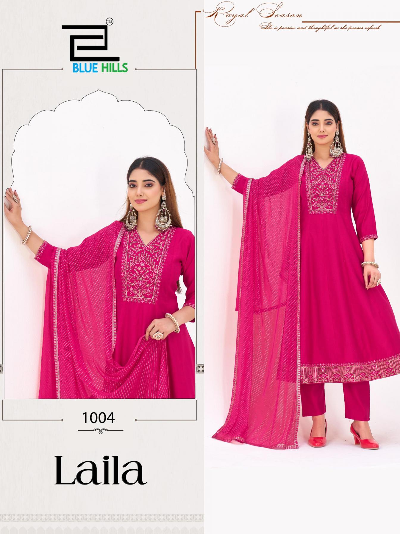 laila by blue hills berlin silk fully stitch big size modern suit for womens 