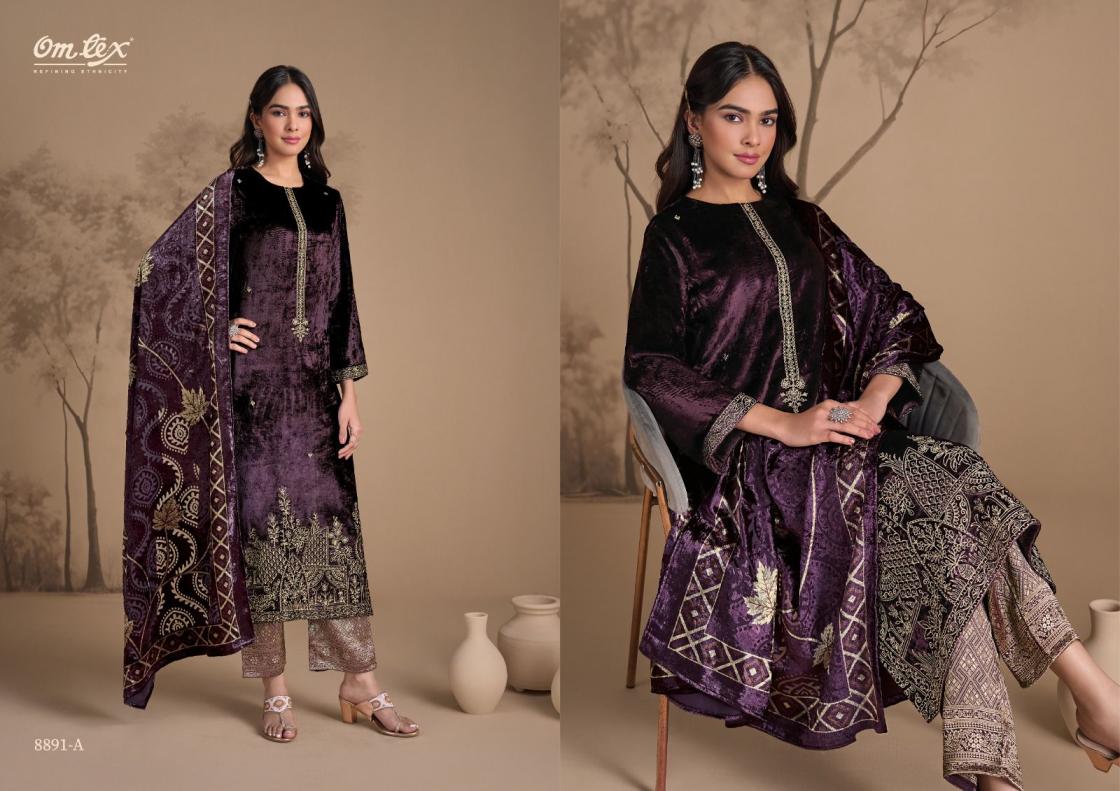 omtex ritha vol 31 viscose velvet readymade unique big size suit for womens  