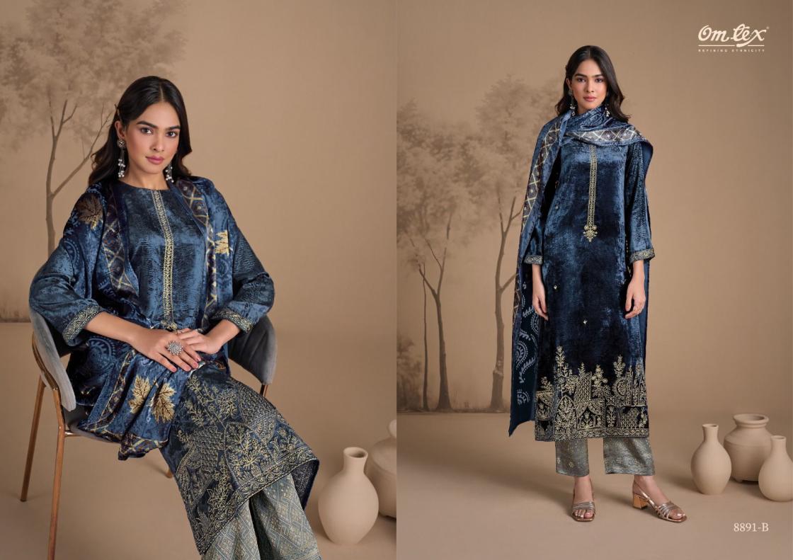 omtex ritha vol 31 viscose velvet readymade unique big size suit for womens  