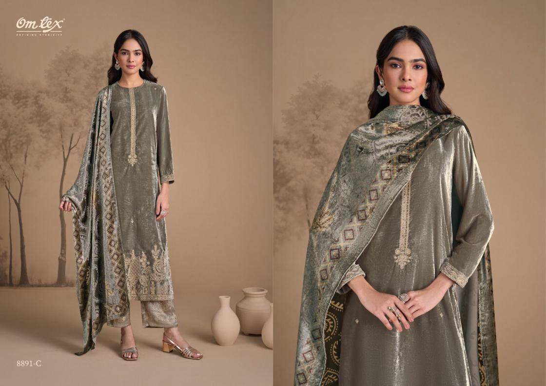 omtex ritha vol 31 viscose velvet readymade unique big size suit for womens  