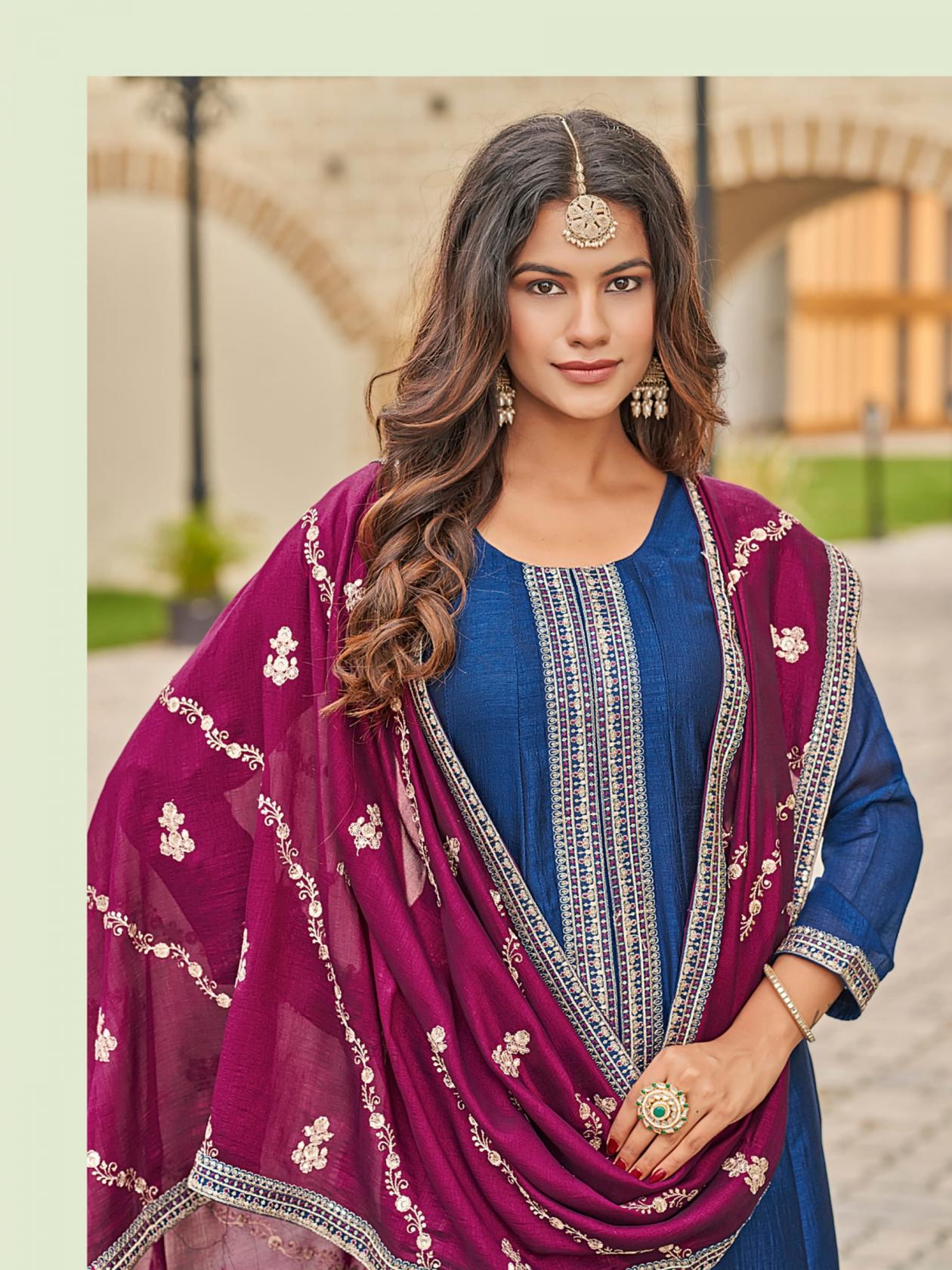 aanchi plus jalsa vichitra silk readymade unique big size combo suit for womens 