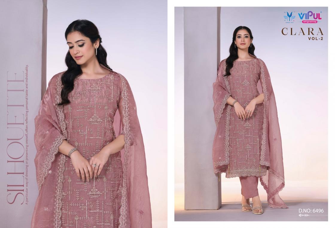 clara vol 2 by vipul dolomite organza shop trendy salwar kameez 