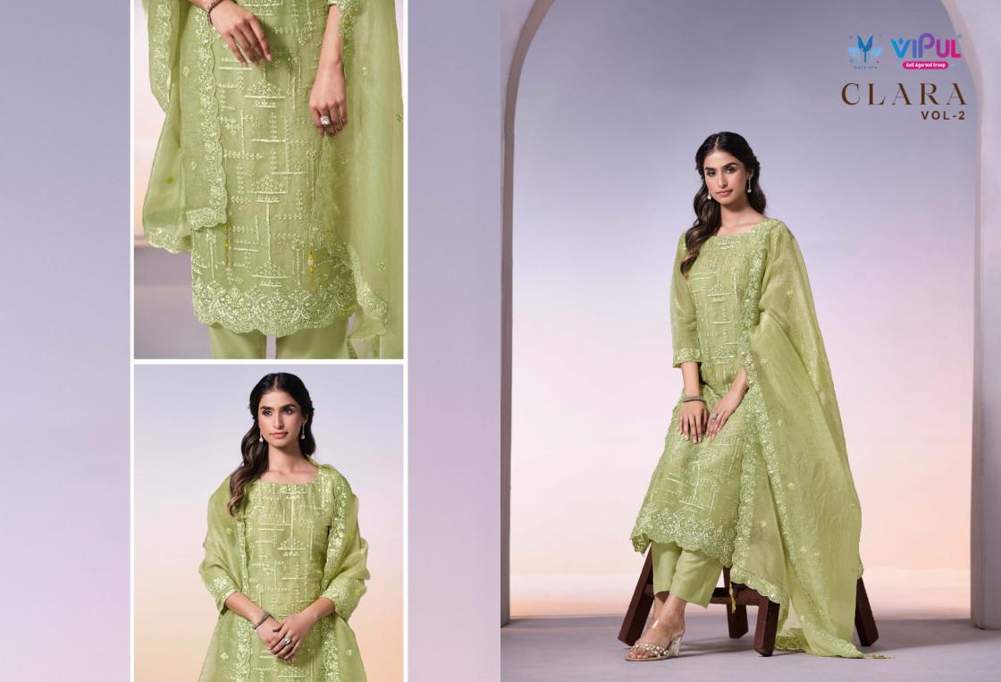 clara vol 2 by vipul dolomite organza shop trendy salwar kameez 