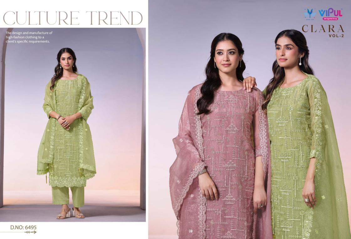 clara vol 2 by vipul dolomite organza shop trendy salwar kameez 