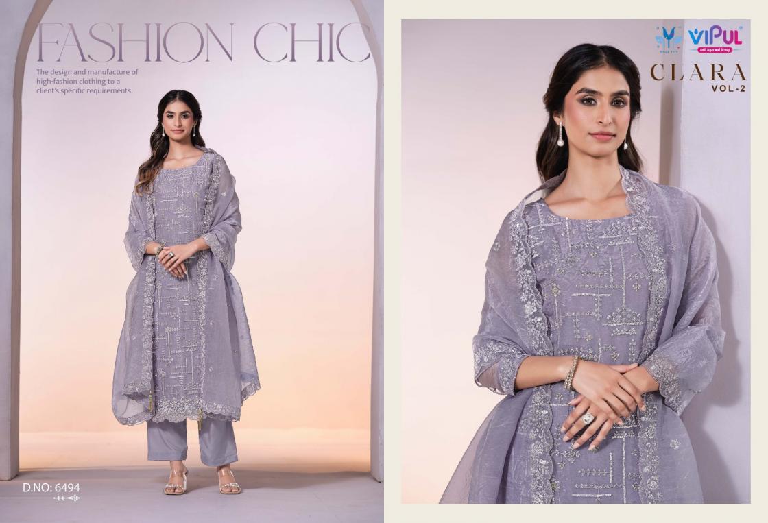 clara vol 2 by vipul dolomite organza shop trendy salwar kameez 