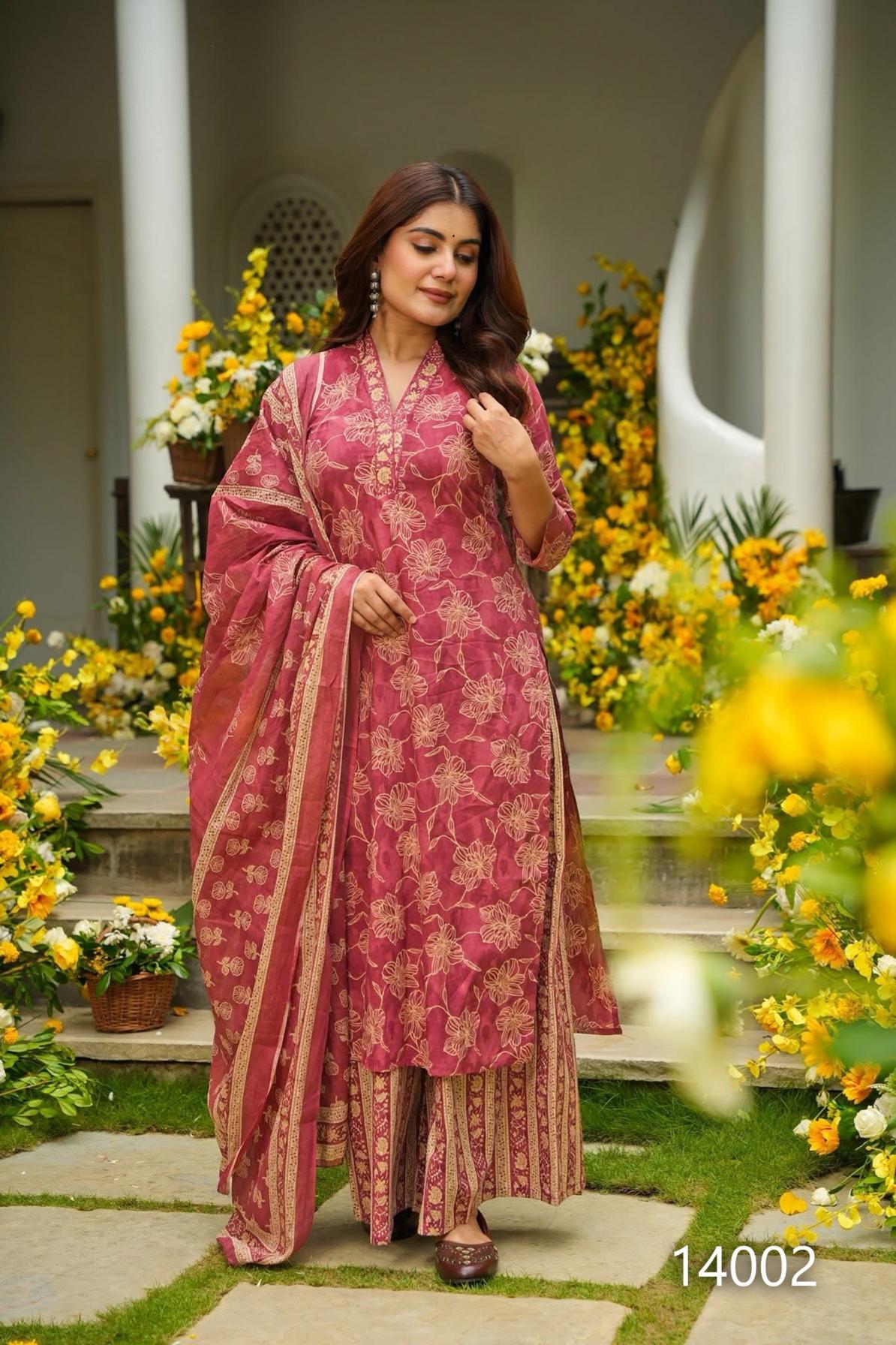 clora vol 14 readymade muslin luxurious plus size kurti plazzo with dupatta 