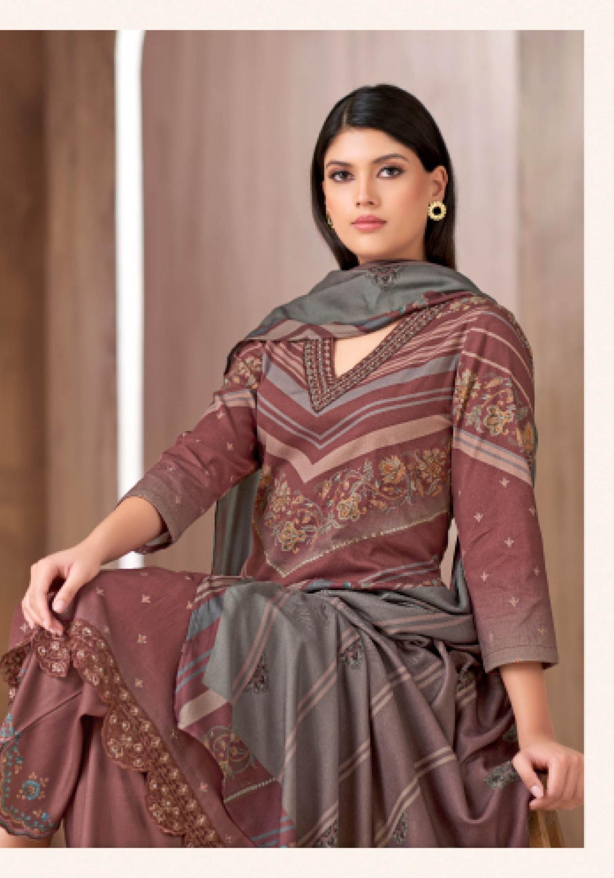 ishika by t&m designer corduroy rich hit design dress materials 