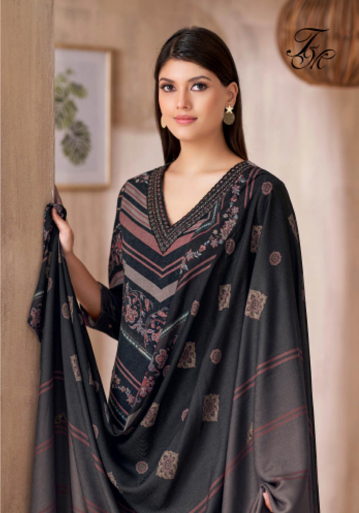 ishika by t&m designer corduroy rich hit design dress materials 