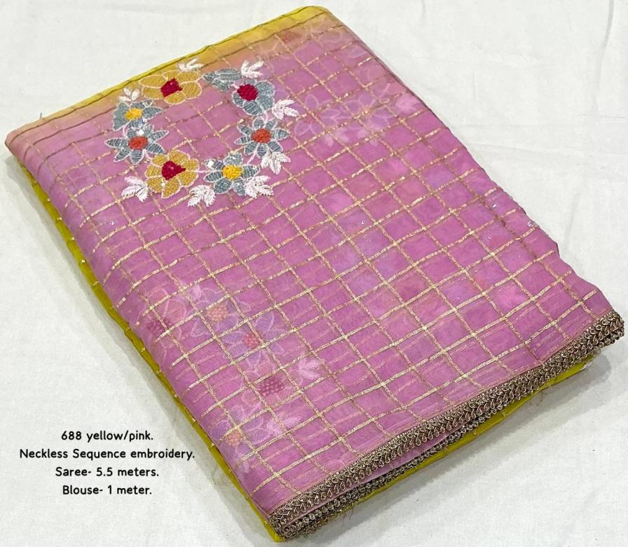 kc 688 georgette neckless sequence work saree for womens 