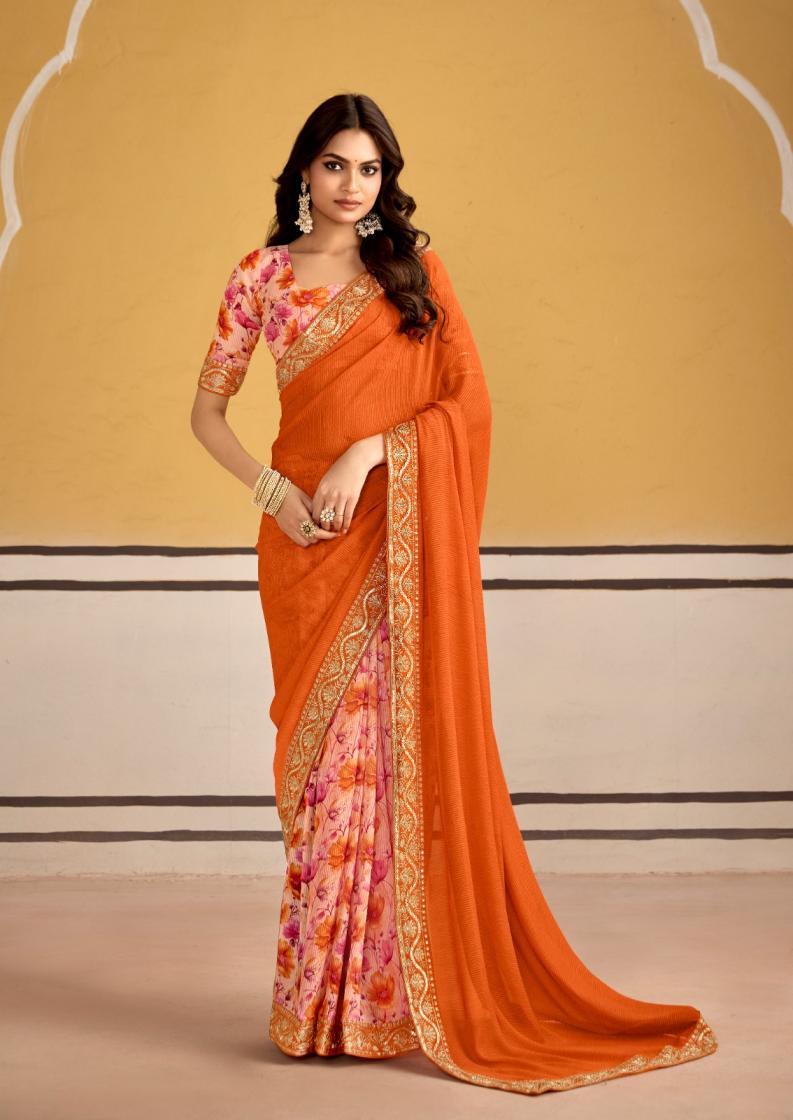 titan by stavan georgette embroidery work gorgeous look saree 