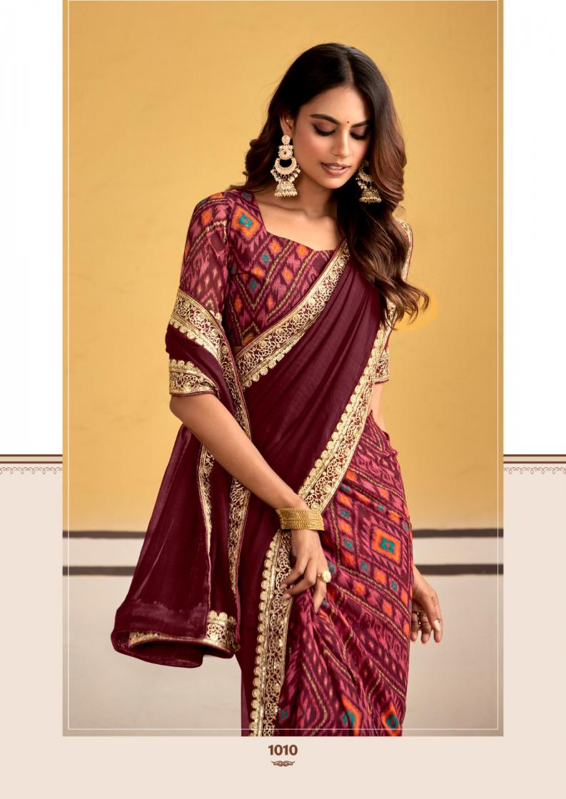 titan by stavan georgette embroidery work gorgeous look saree 
