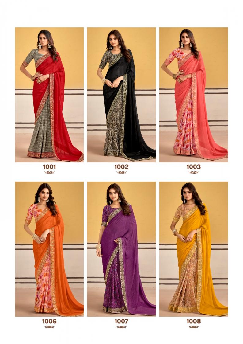 titan by stavan georgette embroidery work gorgeous look saree 