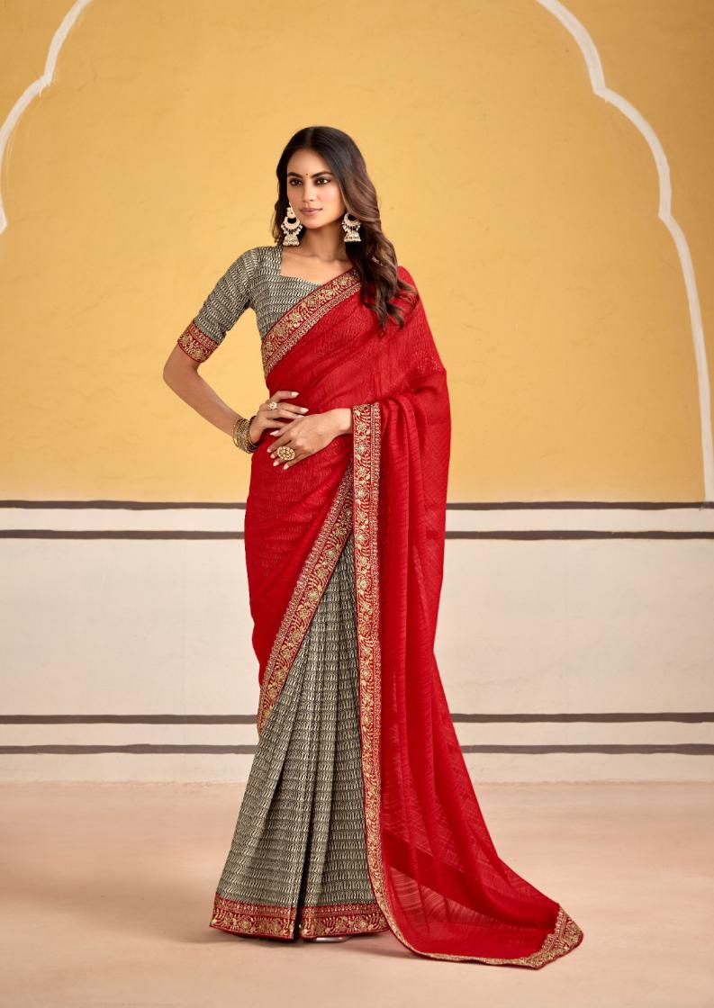 titan by stavan georgette embroidery work gorgeous look saree 