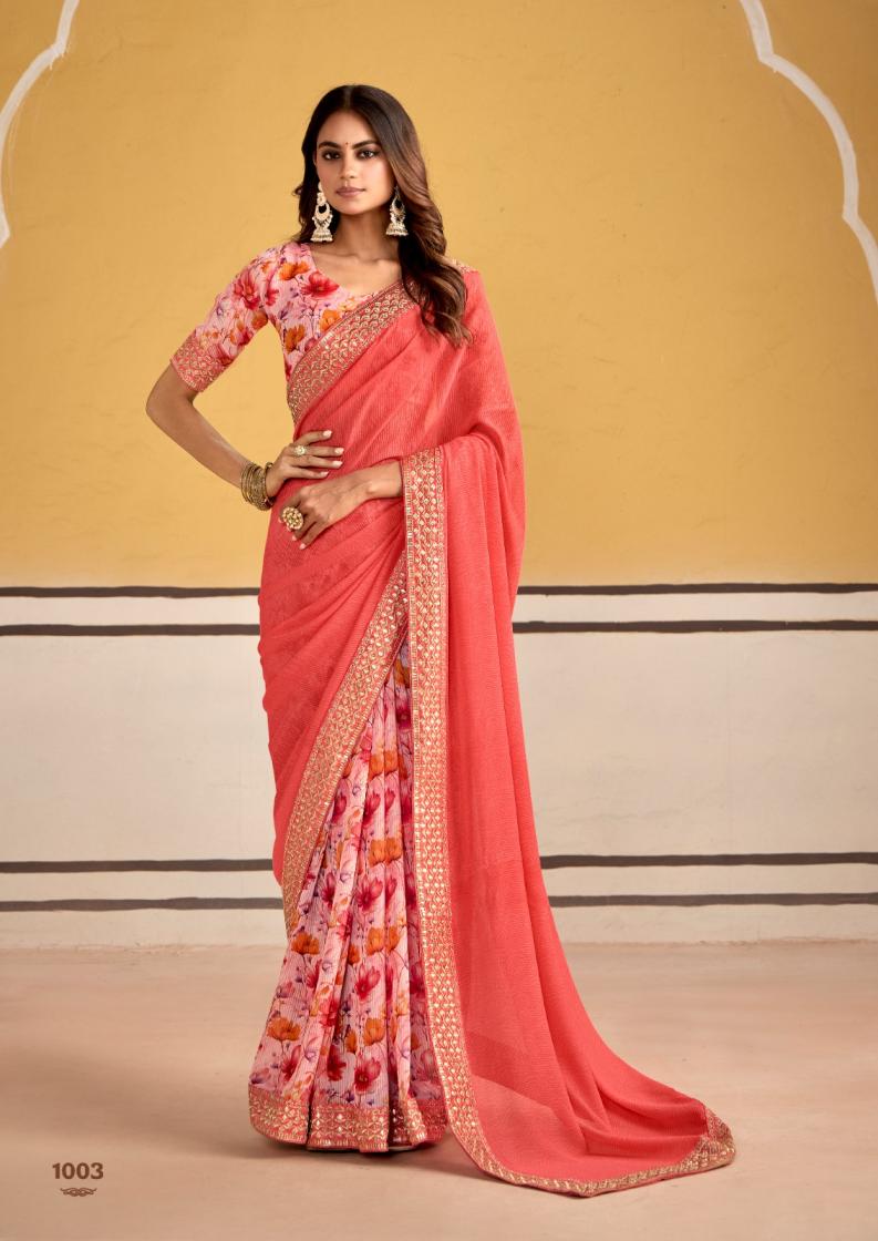 titan by stavan georgette embroidery work gorgeous look saree 