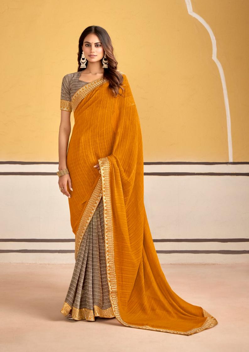 titan by stavan georgette embroidery work gorgeous look saree 