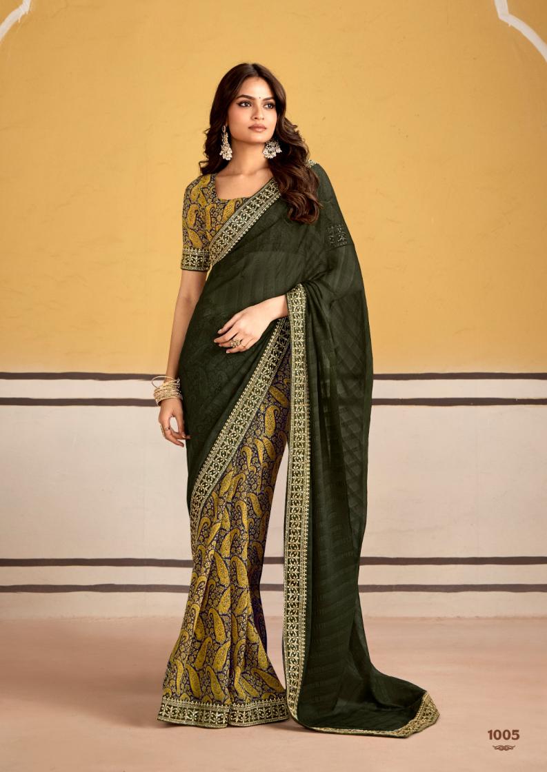 titan by stavan georgette embroidery work gorgeous look saree 