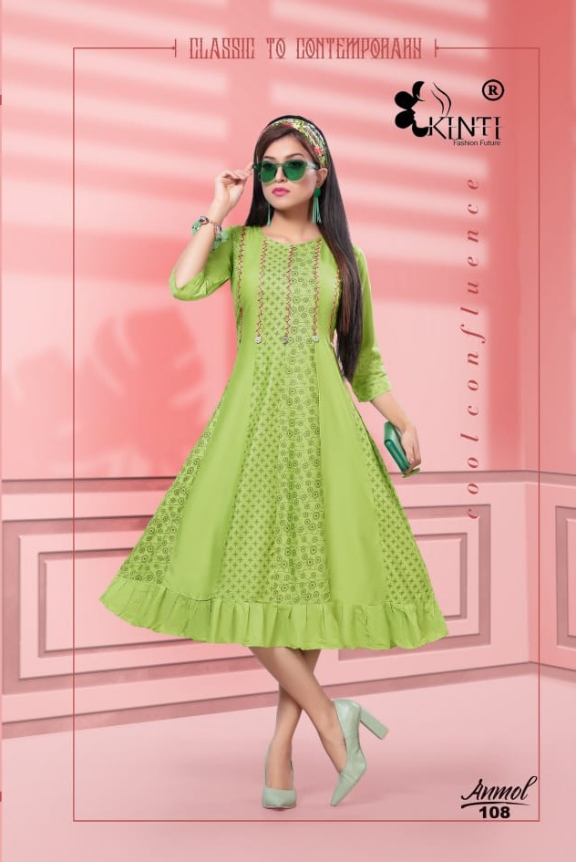 Anmol By Kinti Rayon Anarkali Formal Wear Kurti Seller