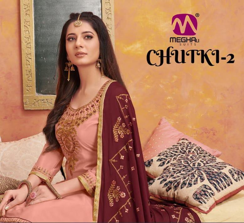 Meghali Suit Chutki Vol 2 Crepe Heavy Designer Suits Catalog