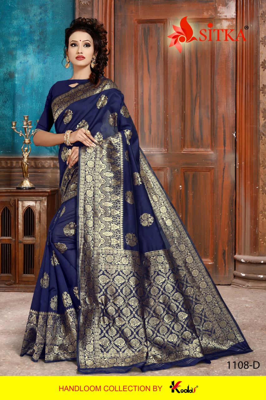 Sitka Natural Silk 1108 Handloom Cotton Silk Fancy Saree