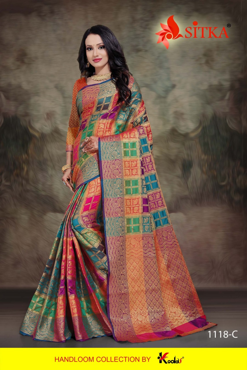 Sitka Samaira 1118 Handloom Cotton Silk Fancy Saree