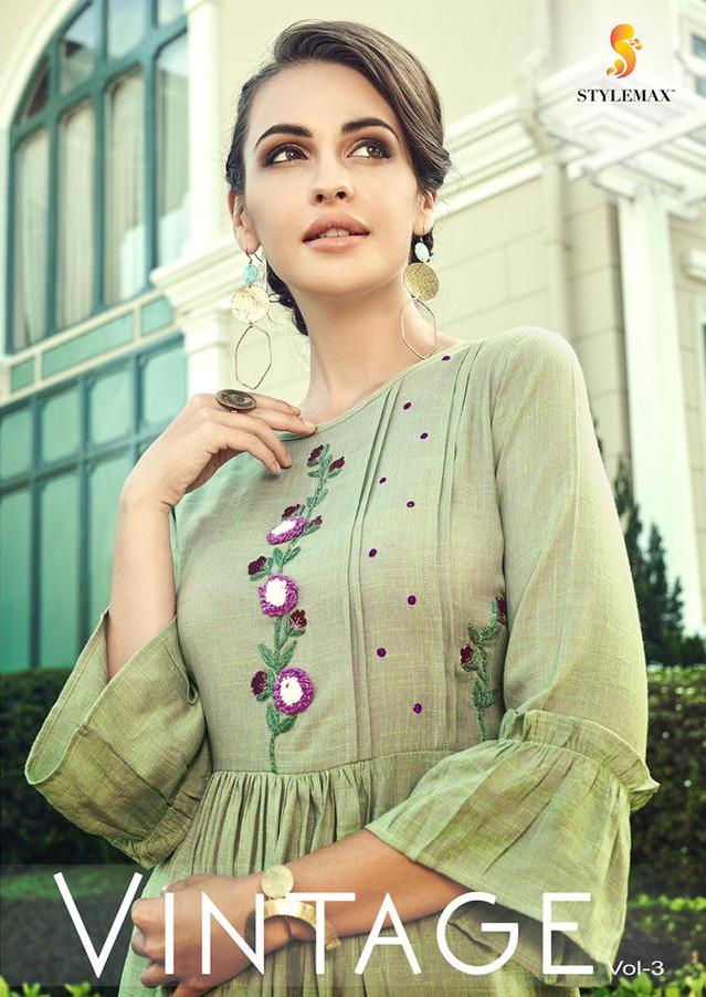 Vintage Vol 3 By Stylemax Slub Cotton Designer Top And Palazzo Collection