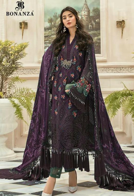 Bonaza Trendz Maria B Embroidered Vol 1 Georgette Brasuper Hit Suit Collection