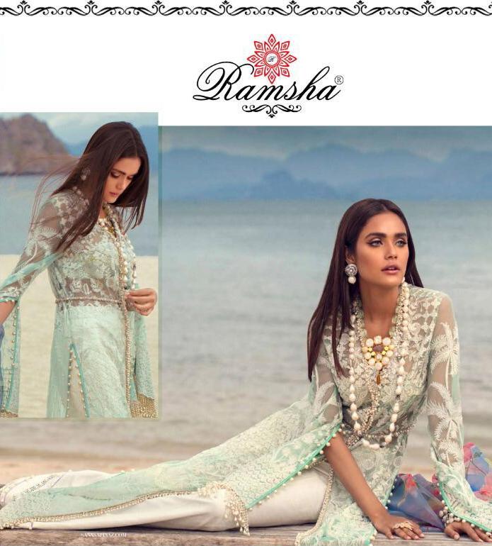 Ramsha R 177- R 180 Series Net Cotton Pakistani Suit Collection