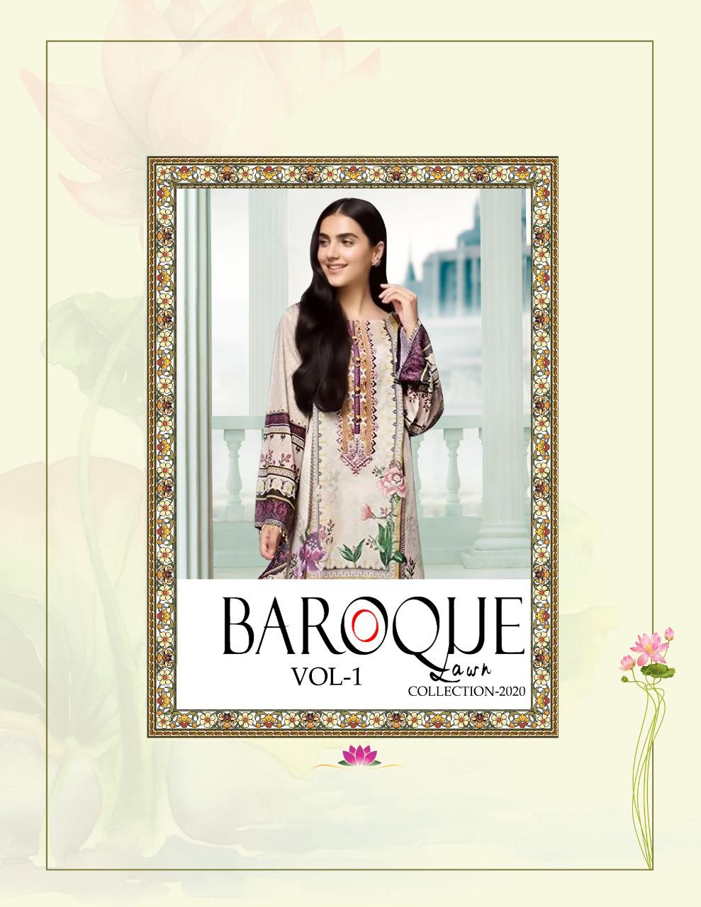 Baroque Lawn Collection Vol 1 2020 Cambric Lawn Casual Wear Salwar Kameez