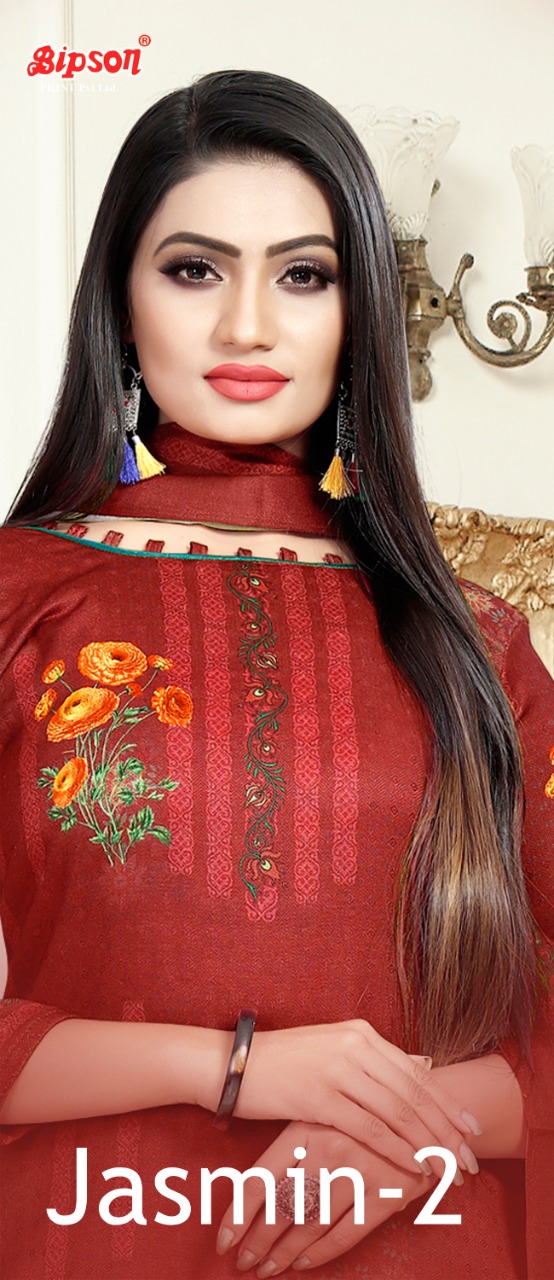 Bipson Presenting Jasmin Vol 2 Pashmina Digital Print Work Exclusive Dress Materials