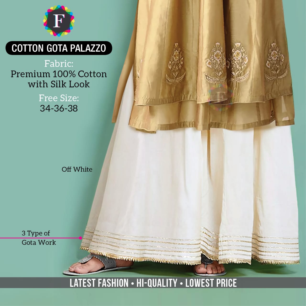 Cotton Gota Palazzo Summer Wear Special Bottom Wear Collection
