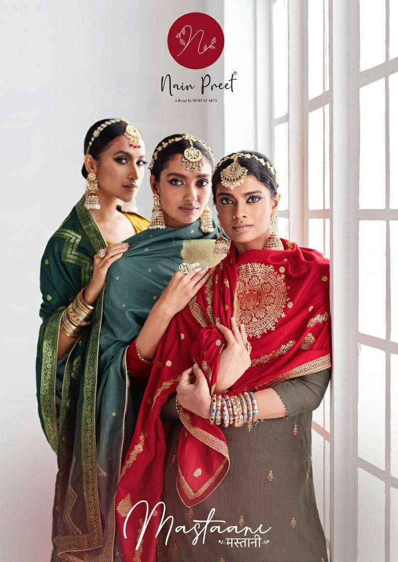 mumtaz arts nainpret mastani premium silk salwar kameez catalog 