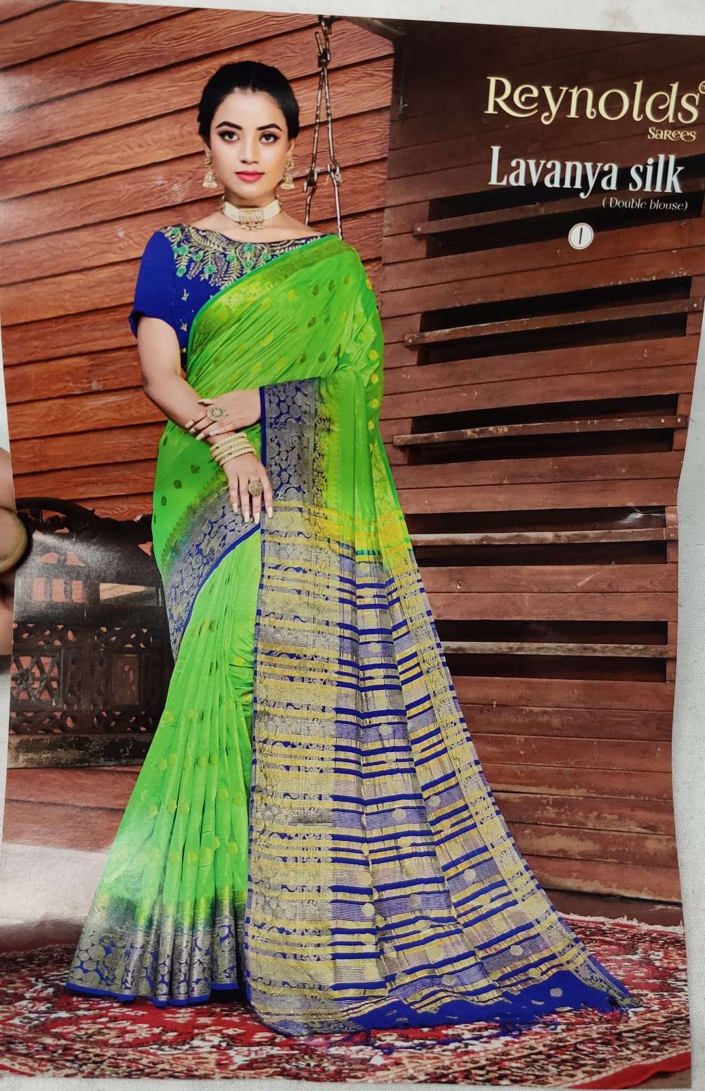 reynolds saree lavanya silk elegant saree with double blouse concept 