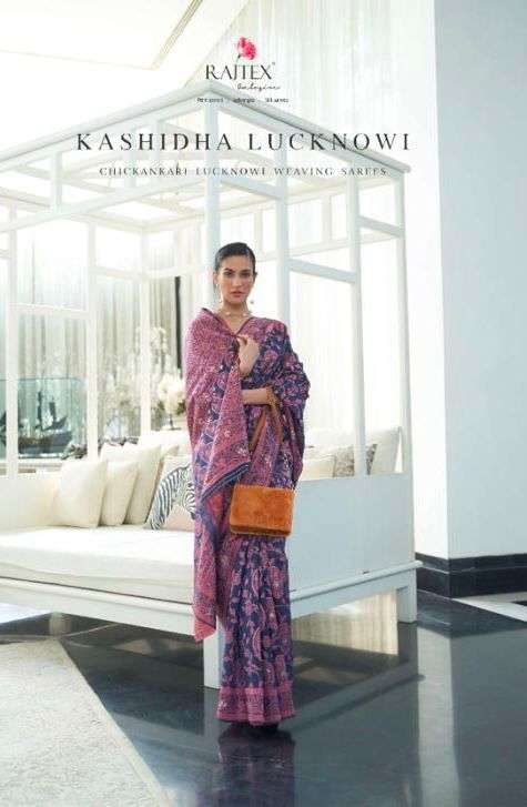 rajtex kashidha lucknowi 243001-243006 chikankari weaving sarees wholesale 