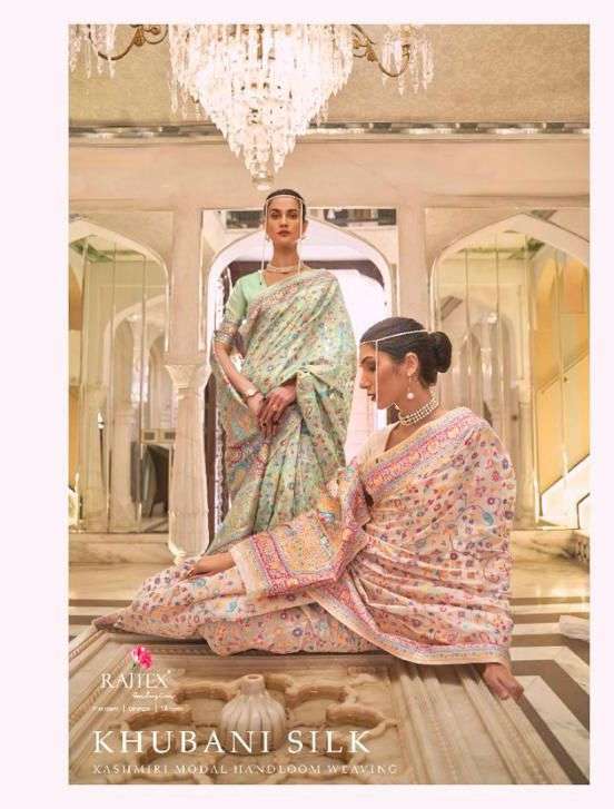 rajtex khubani silk 24001-24007 series kashmiri modal handloom weaving sarees 