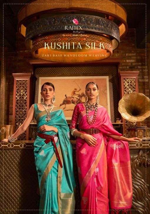 kushita silk by rajtex 284001-284006 series copper zari handloom weaving sarees