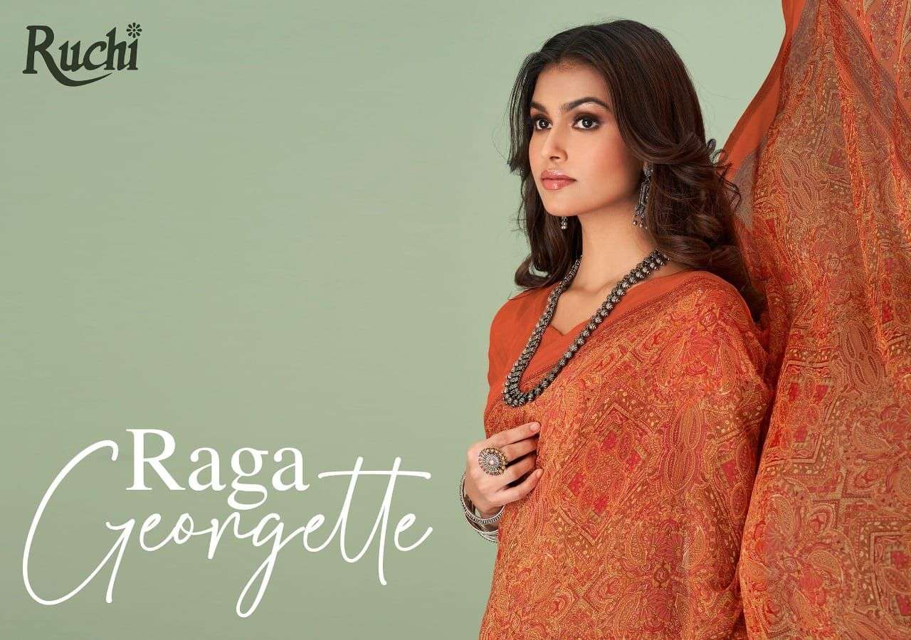 raga georgette by ruchi printed fancy sarees