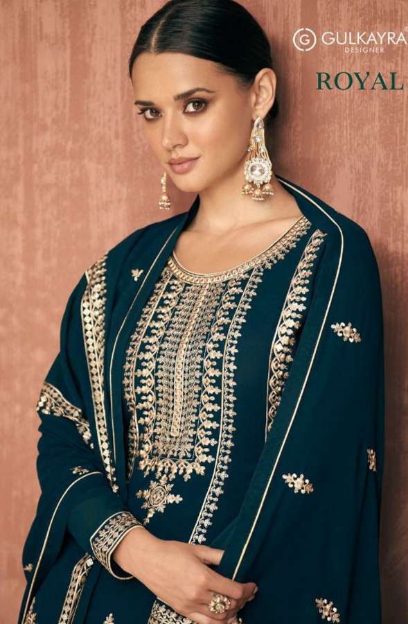 royal by gulkayra georgette work readymade fancy suits