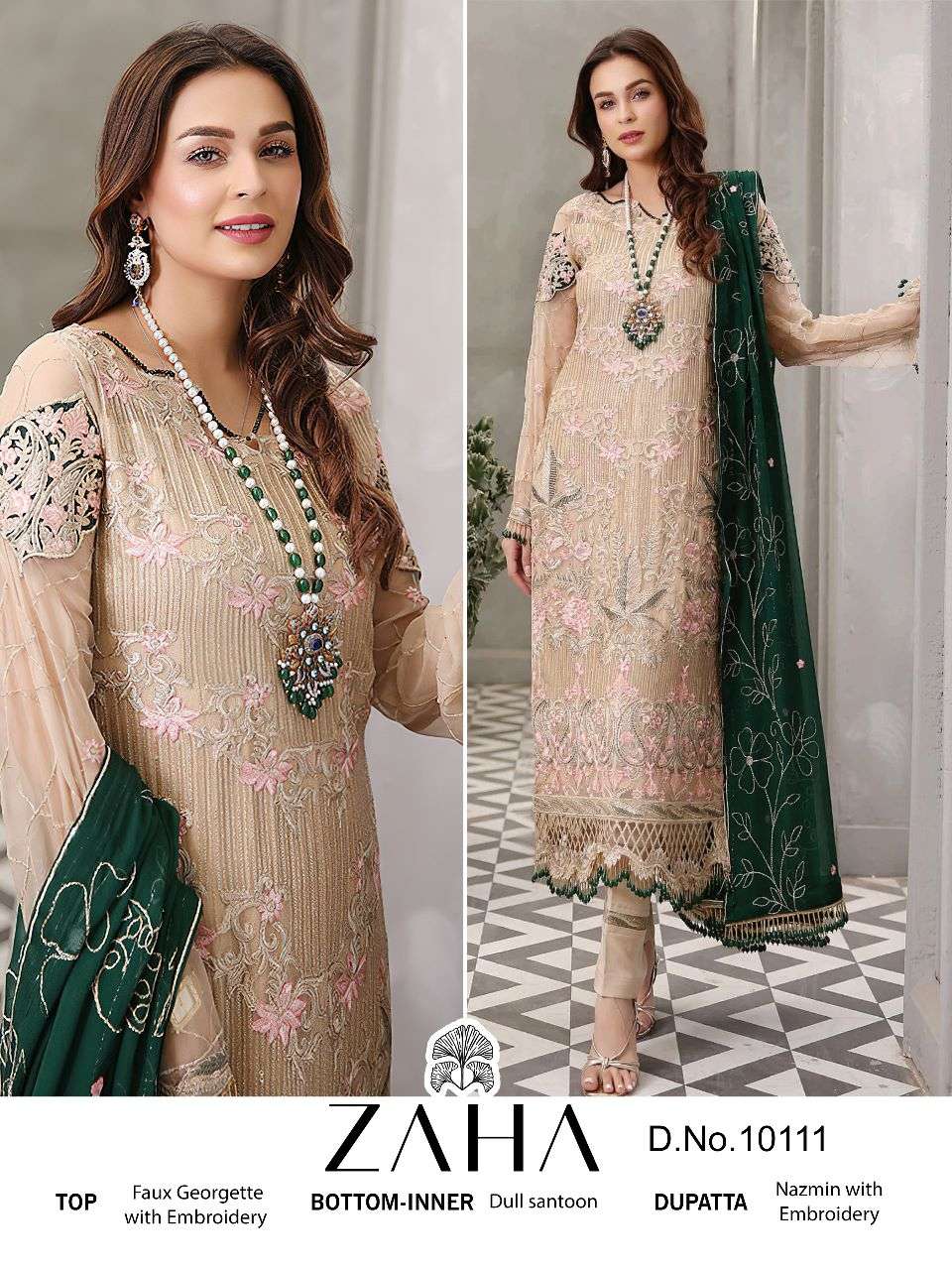 zaha 10111 design single design pakistani dress at wholesale price 