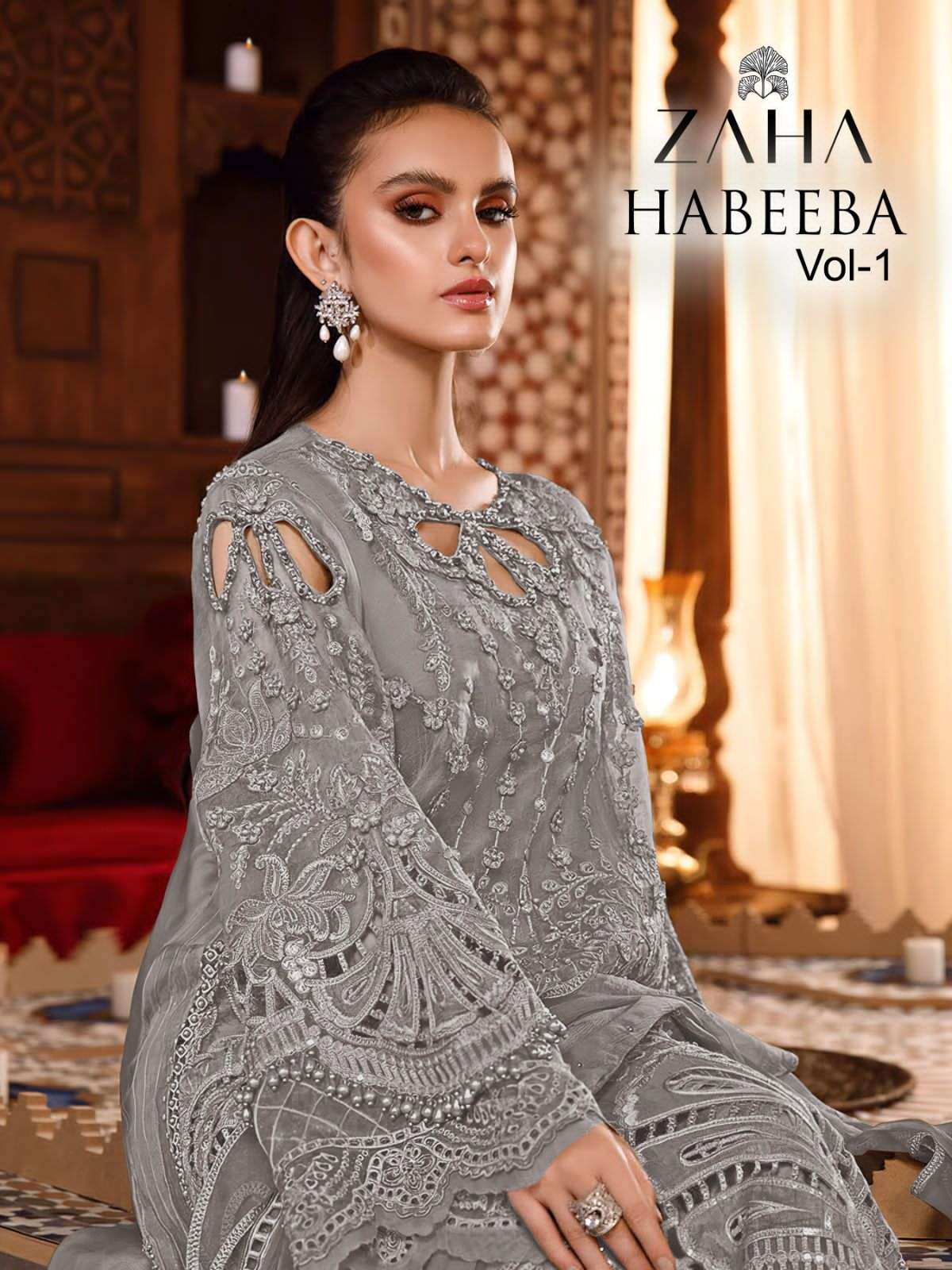 habeeba vol 1 by zaha georgette work pakistani dresses