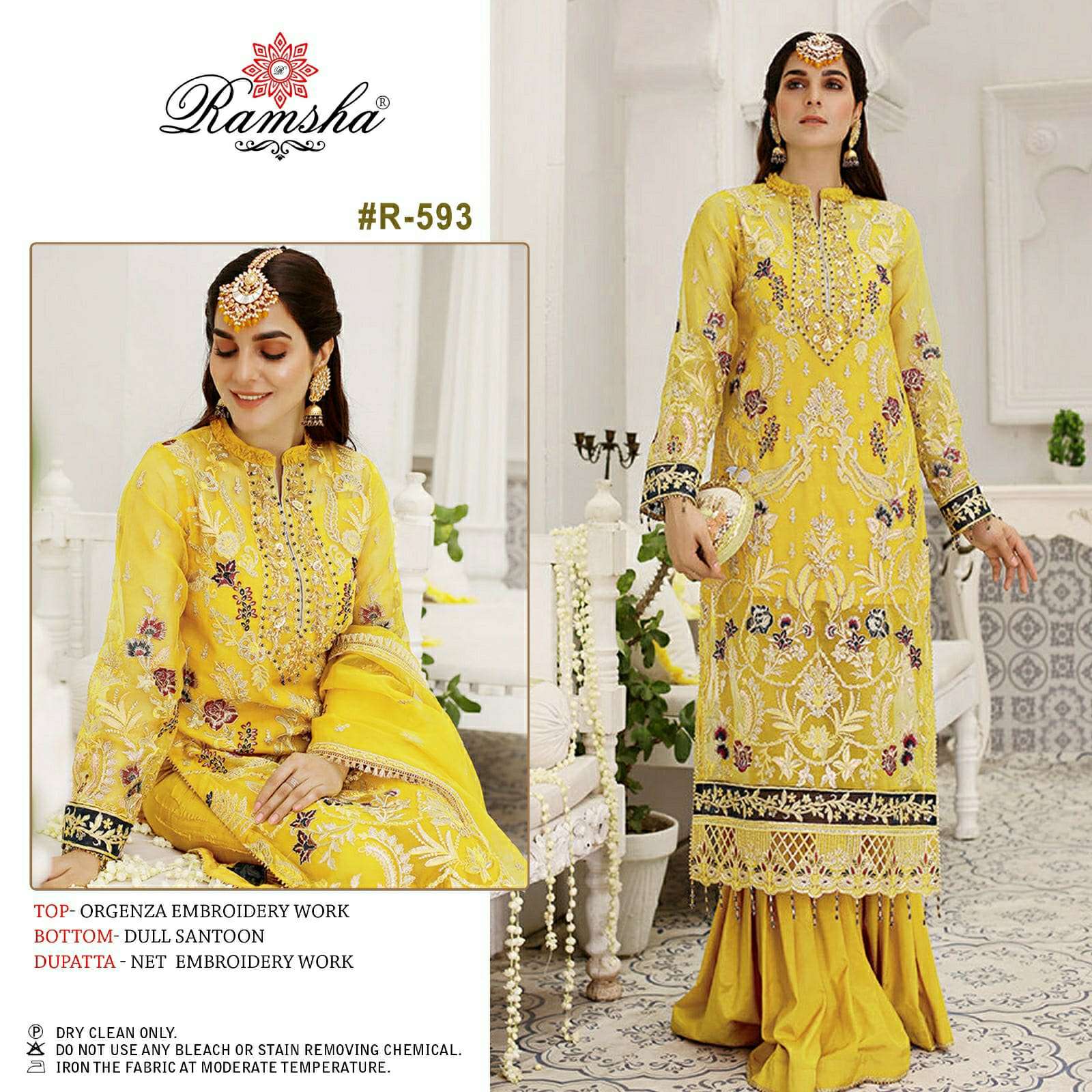 ramsha 593 designer beauttiful work single design pakistani suit