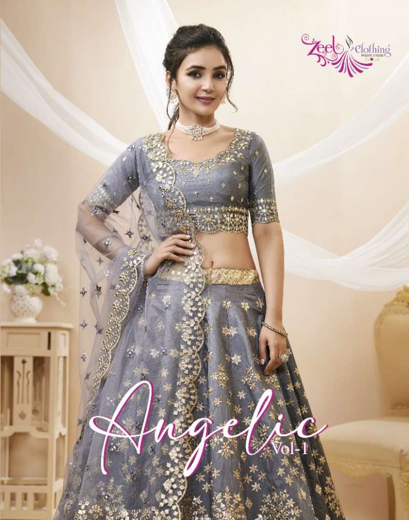 zeel clothing angelic vol 1 designer work wedding wear lehenga choli collection 